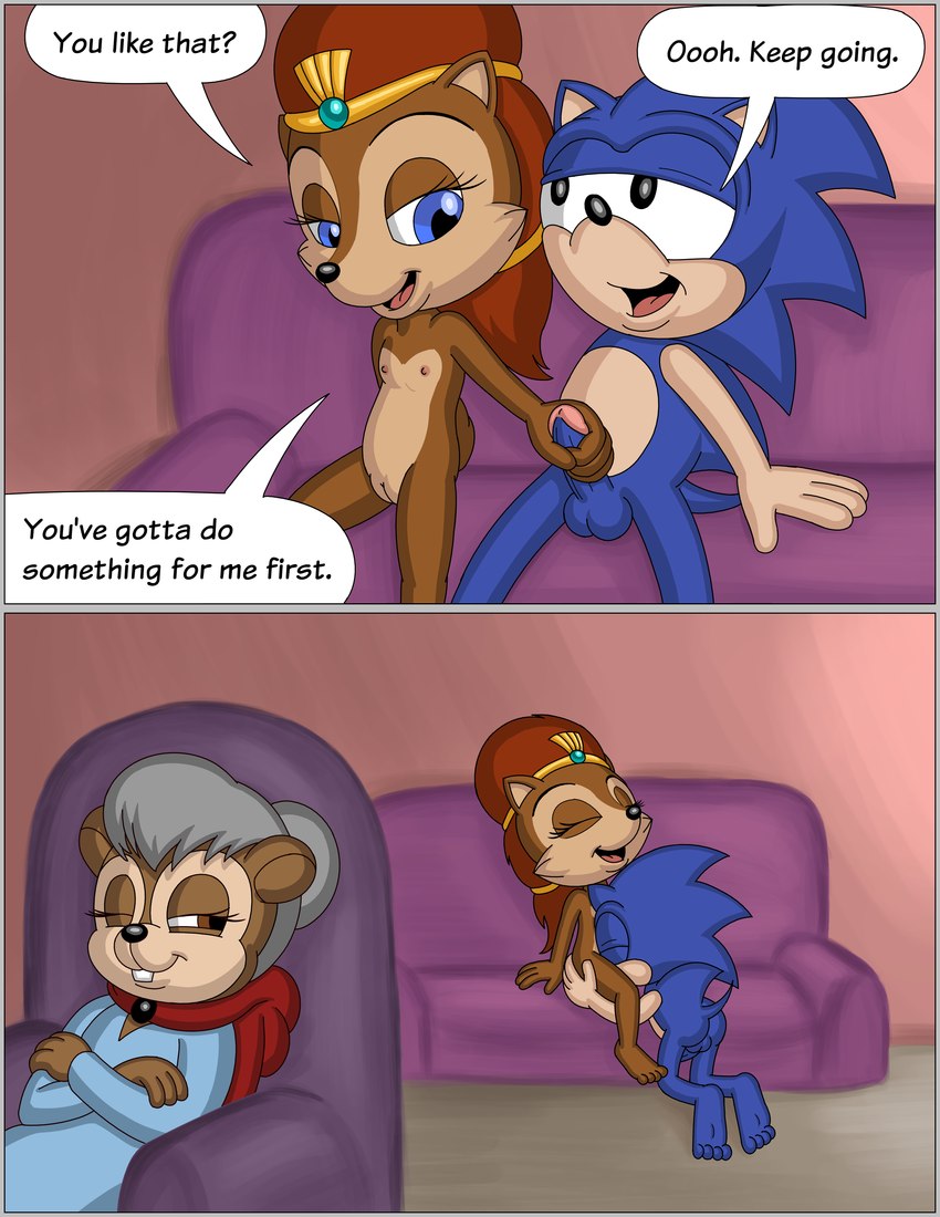 anthro border cunnilingus dialogue duo female genitals grey_border handjob male male/female nude one_eye_closed oral penile penis pussy sex text vaginal young young_on_young omatic archie_comics sega sonic_the_hedgehog_(archie) sonic_the_hedgehog_(comics) sonic_the_hedgehog_(series) rosie_the_woodchuck sally_acorn sonic_the_hedgehog eulipotyphlan ground_squirrel groundhog hedgehog mammal marmot rodent sciurid absurd_res comic english_text hi_res