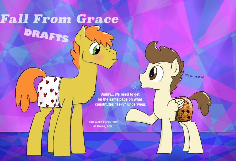 age_difference aged_up boxer_briefs boxers_(clothing) cake carrot_cake clothing dessert dialogue duo eye_contact fall_from_grace feral food heart_boxers heart_clothing heart_symbol heart_underwear looking_at_another male male/male text underwear killian_joy friendship_is_magic hasbro my_little_pony mr._cake_(mlp) pound_cake_(mlp) equid equine horse mammal 2016 english_text father_(lore) father_and_child_(lore) father_and_son_(lore) incest_(lore) parent_(lore) parent_and_child_(lore) parent_and_son_(lore) son_(lore)