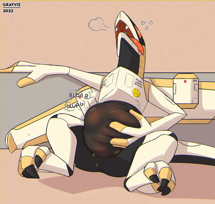 abdominal_bulge aircraft airplane ambiguous_gender anthro belly blorb bodily_noises breath bulge derived_sound_effect different_sound_effects digestion engine fully_inside glurgle holding_belly jet jet_fighter machine neck_bulge onomatopoeia panting rumbling_stomach shortened_sound_effect simple_background soft_vore solo sound_effect_variant sound_effects teeth teeth_showing text tongue vehicle vore wings grayviz aircraft_humanoid hybrid living_aircraft living_machine living_vehicle robot 2022 hi_res signature