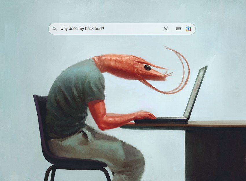 chair clothing computer electronics furniture laptop male posture shirt sitting solo table text topwear typing bra1neater google animal_humanoid arthropod arthropod_humanoid crustacean crustacean_humanoid humanoid marine marine_humanoid shrimp shrimp_humanoid 2022 digital_media_(artwork) english_text hi_res meme portrait