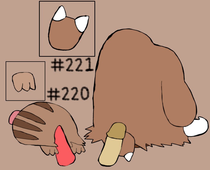 2_toes 3_toes ambiguous_gender claws feet feral foot_fetish foot_play footjob group id_number male penile quadruped sex simple_background toes two-footed_footjob secretsableye nintendo pokemon generation_1_pokemon generation_2_pokemon piloswine pokemon_(species) swinub digital_media_(artwork) hi_res