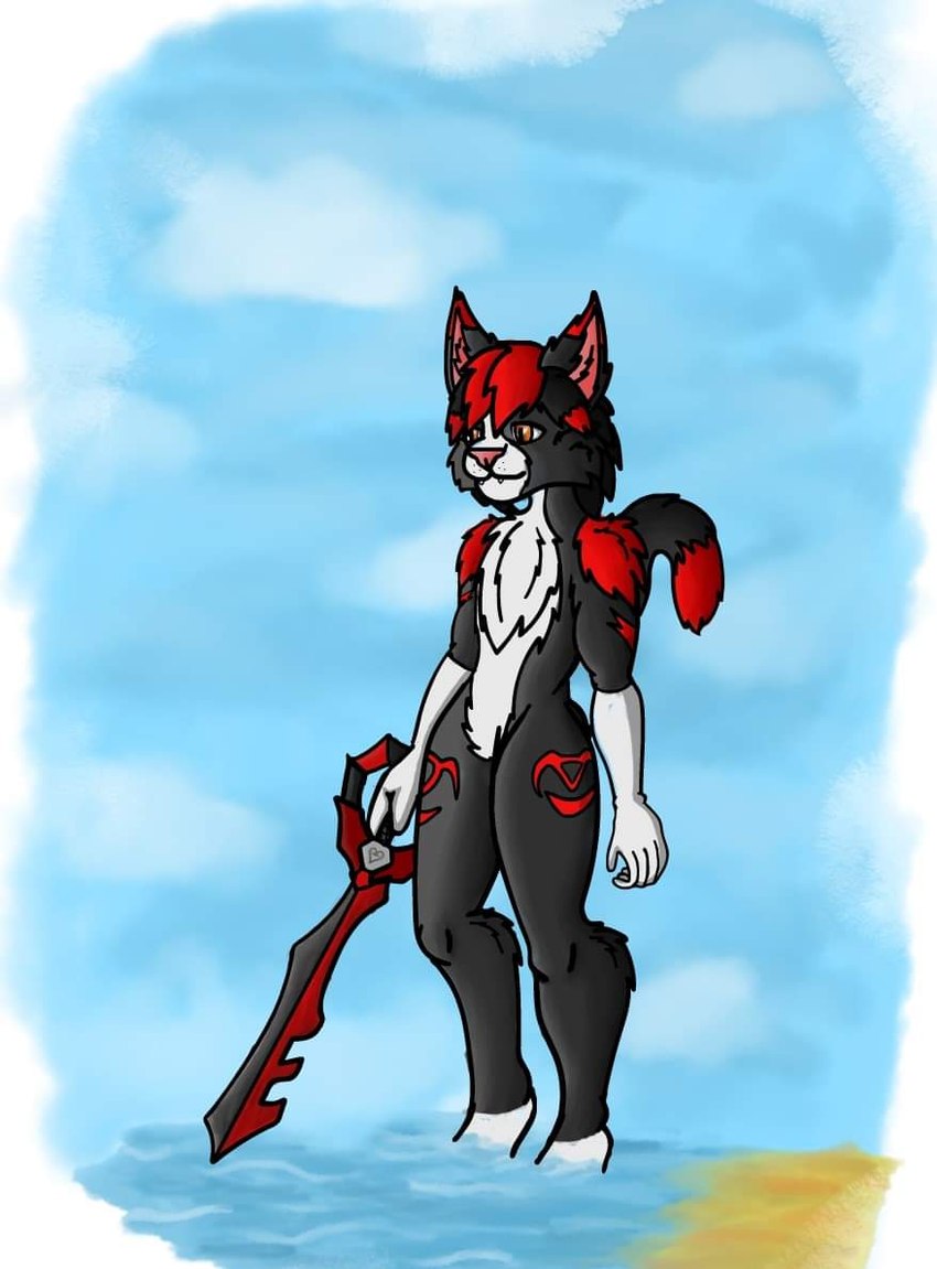 anthro atom male solo weapon atomthecat kingdom_hearts square_enix domestic_cat felid feline felis humanoid mammal