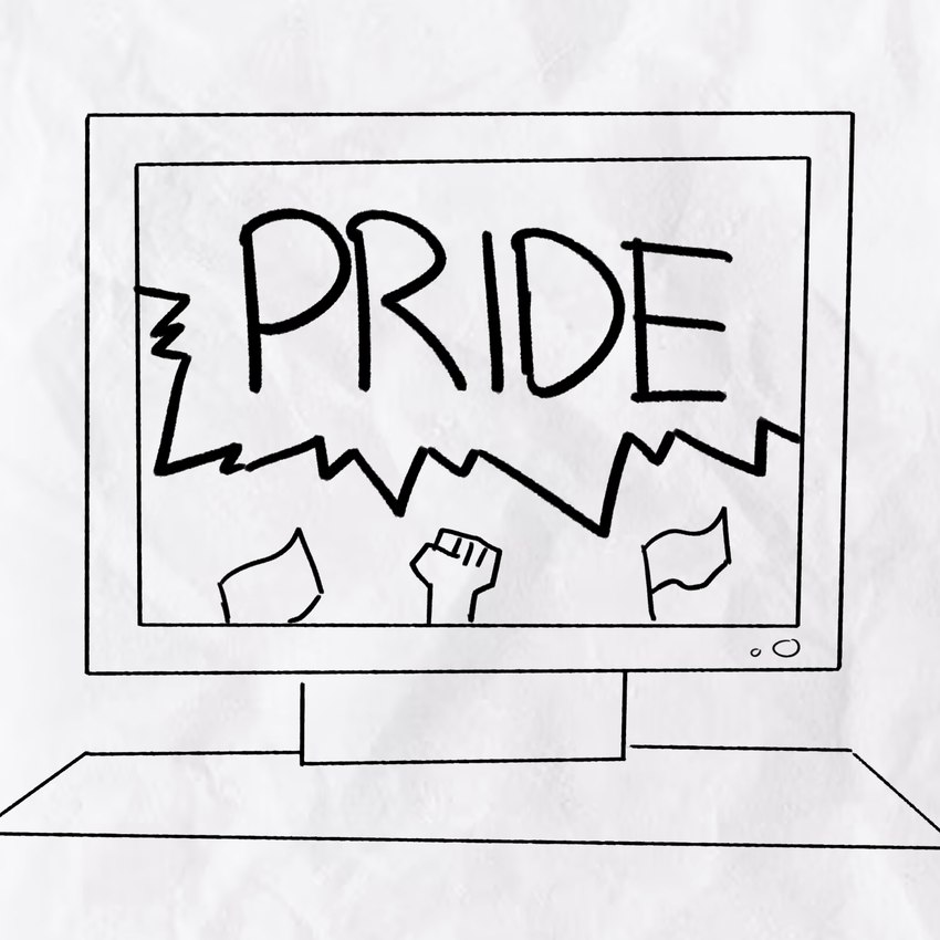 computer electronics flag lgbt_pride punching_air solo fenrirwolfen lgbt_pride_month human mammal 1:1 2024 hi_res