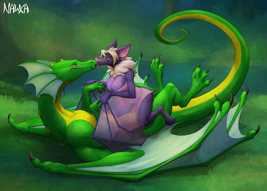 anthro anthro_on_feral anthro_penetrated bat_ears bat_nose bat_wings bestiality blush breasts claws countershading cowgirl_position day detailed_background duo female female_on_feral female_on_top female_penetrated feral feral_penetrating feral_penetrating_anthro from_front_position grass green_body green_wings hair horn larger_feral larger_male licking licking_mouth lying male male/female male_on_anthro male_on_bottom male_penetrating male_penetrating_female membrane_(anatomy) membranous_wings on_back on_bottom on_top outside penetration penile penile_penetration penis_in_pussy plant purple_body purple_wings scales sex size_difference smaller_anthro smaller_female smile spines tail teeth text tongue tongue_out translucent translucent_wings vaginal vaginal_penetration white_hair wing_claws winged_arms wings nawka european_mythology mythology kyla_(nawka) slither_(slither) bat dragon mammal mythological_creature mythological_scalie scalie western_dragon 2020 digital_media_(artwork) signature