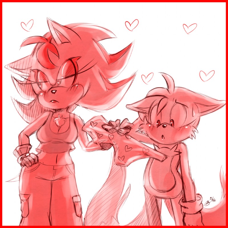 miles prower and shadow the hedgehog (sonic the hedgehog (series) and etc) created by bluechika