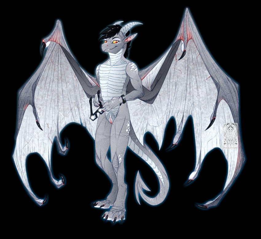 andromorph anthro digitigrade genitals intersex membrane_(anatomy) membranous_wings pussy solo tail wings twilightsaint mythology dragon mythological_creature mythological_scalie scalie alpha_channel hi_res sketch