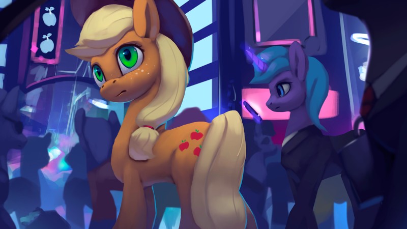 clothing cutie_mark female feral freckles green_eyes group hair horn rodrigues404 friendship_is_magic hasbro my_little_pony mythology applejack_(mlp) earth_pony equid equine horse mammal mythological_creature mythological_equine pony unicorn 16:9 2018 digital_media_(artwork) widescreen