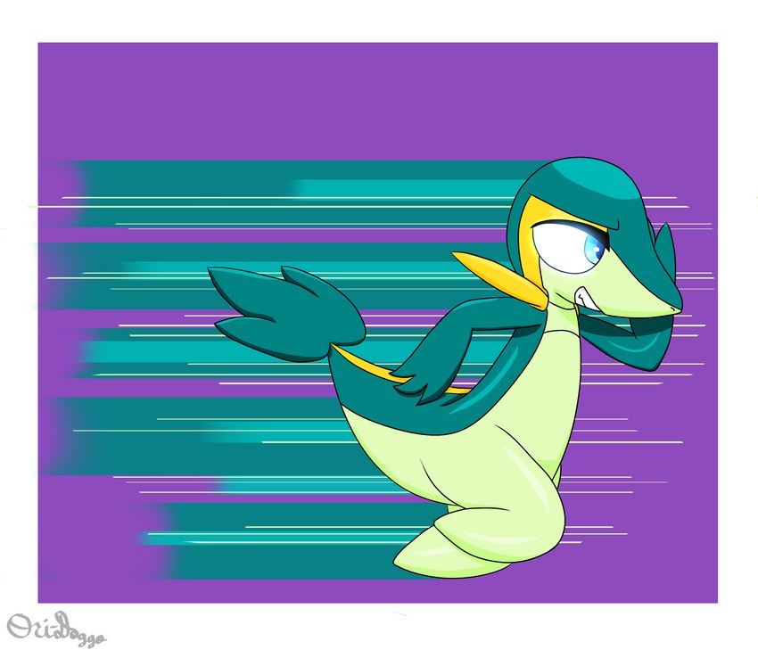 fast feral male running solo speed_lines zoom_lines ori-doggo nintendo pokemon zoom_(ori-doggo) generation_5_pokemon pokemon_(species) snivy absurd_res hi_res