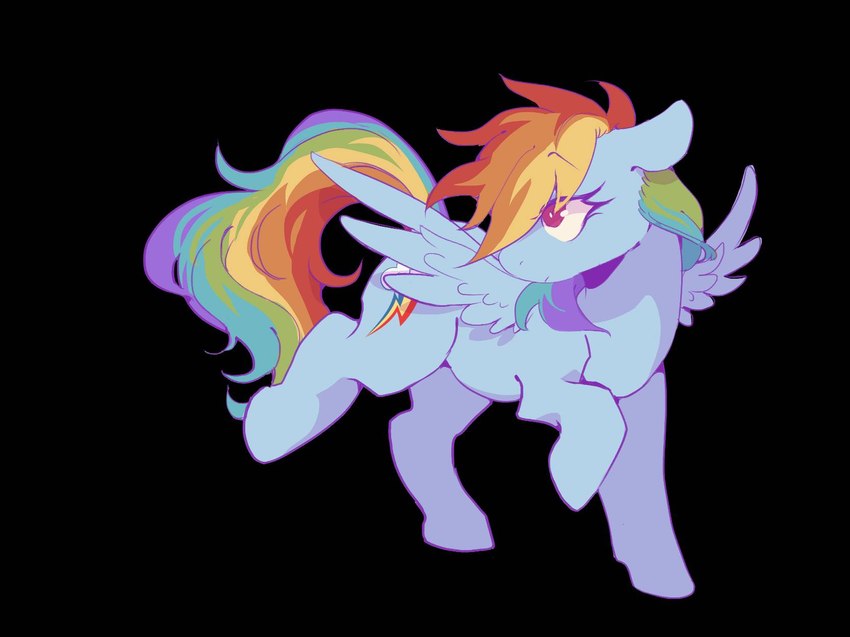 alternate_universe black_background blue_body blue_feathers blue_fur blue_wings cutie_mark feathers female female_feral feral fur hair happy hooves multicolored_hair multicolored_tail pink_eyes rainbow_hair rainbow_tail shadow simple_background solo spread_wings spreading tail text wings young young_female young_feral sinful_pie cupcakes_(mlp_fanfic) friendship_is_magic hasbro my_little_pony mythology rainbow_dash_(mlp) equid equine horse mammal mythological_creature mythological_equine pegasus pony 2024 colored digital_drawing_(artwork) digital_media_(artwork) english_description english_text hi_res shaded traditional_media_(artwork)