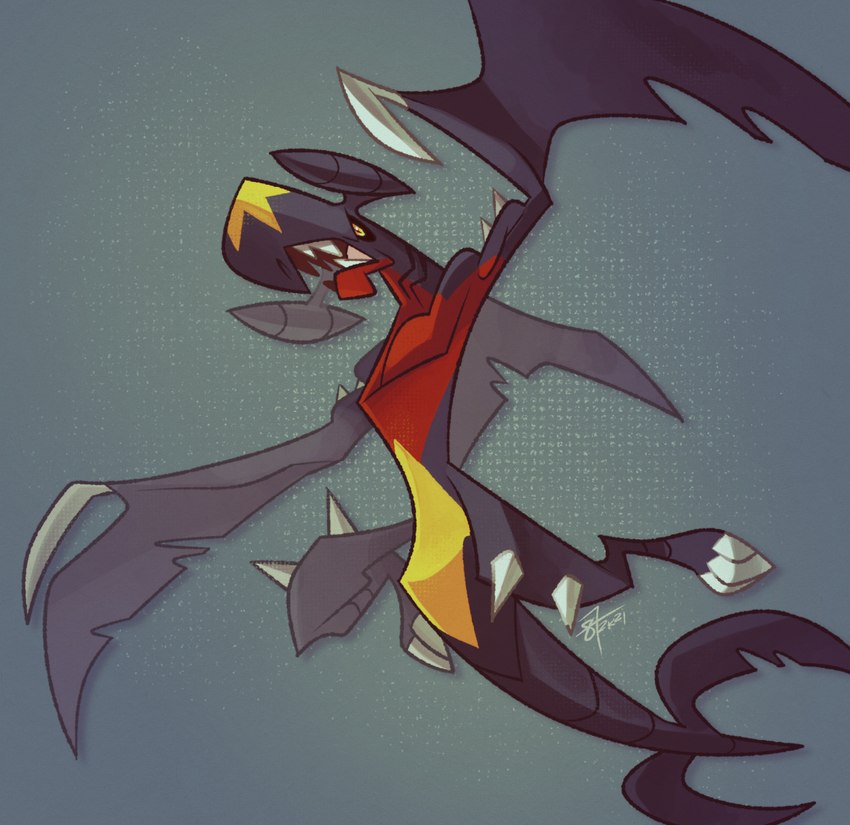 ambiguous_gender claws dorsal_fin fin open_mouth sharp_teeth solo spikes spikes_(anatomy) tail tail_fin teeth 87octane nintendo pokemon garchomp generation_4_pokemon pokemon_(species)