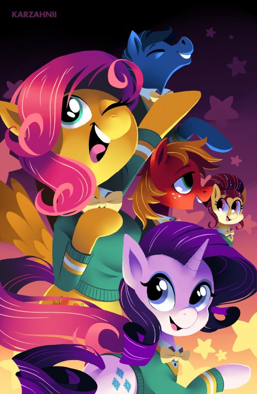 big macintosh, fluttershy, rarity, and the ponytones (friendship is magic and etc) created by karzahnii