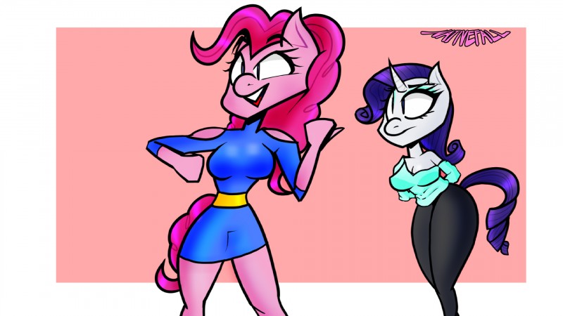 pinkie pie and rarity (friendship is magic and etc) created by nativefall