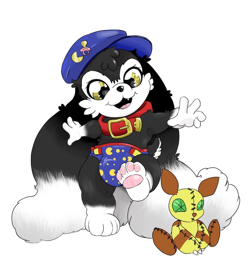 ageplay anthro clothed clothing diaper diaper_fetish infantilism male plushie roleplay solo wearing_diaper young blaqkkatt bandai_namco klonoa_(series) klonoa popka domestic_cat felid feline felis mammal