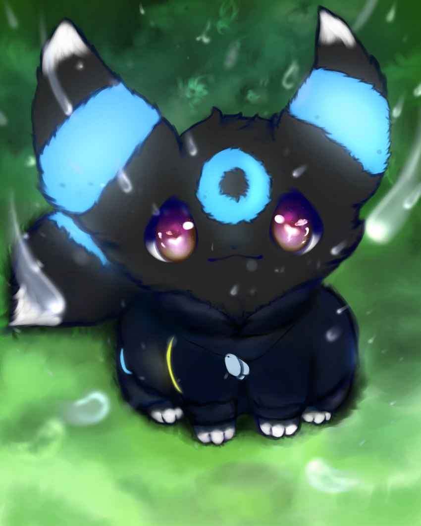 black_body black_fur blue_body blue_fur clothing feral fluffy fluffy_tail fur fur_markings jacket male markings paws smile solo tail topwear tuft snoiifoxxo nintendo pokemon auro_(auropaw) eeveelution generation_2_pokemon mammal pokemon_(species) shiny_pokemon umbreon 4:5 absurd_res hi_res