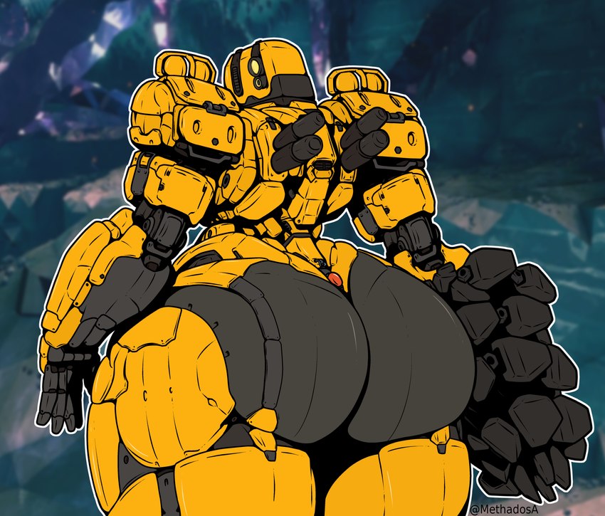 armor big_butt bulldozer butt construction construction_equipment construction_vehicle drill drill_arm equipment exhaust exhaust_pipe female hoxxes_iv_(planet) huge_butt huge_hips huge_thighs machine multicolored_body rear_view small_waist solo tailpipe thick_thighs tool_arm two_tone_body wide_hips yellow_body methados deep_rock_galactic ghost_ship_games doretta_(deep_rock_galactic) humanoid robot robot_humanoid absurd_res hi_res