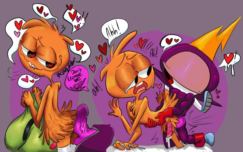 anal anal_penetration anthro clothed clothing duo erection fur genitals hat headgear headwear heart_symbol male male/male orange_body orange_fur partially_clothed penetration penis sex bunnk3r disney wander_over_yonder commander_peepers wander alien star_nomad watchdog simple digital_media_(artwork)