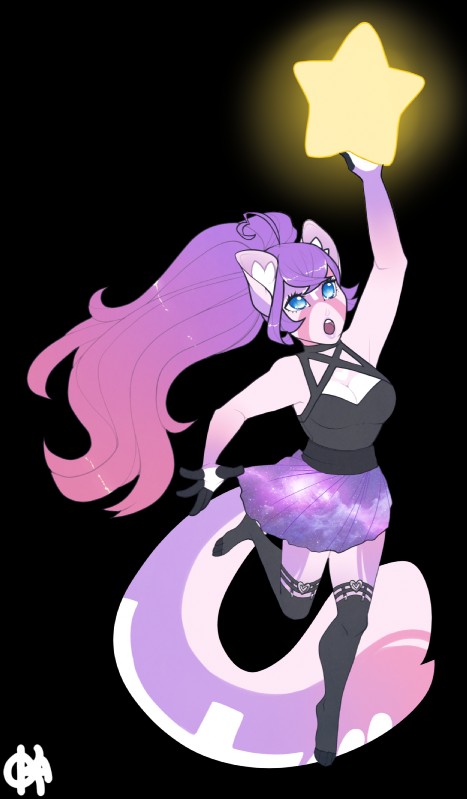 alternative_fashion anthro clothed clothing cosmic_print female goth inner_ear_fluff legwear open_mouth pastel_goth simple_background solo stockings teeth tongue transparent_background tuft okka felid mammal alpha_channel hi_res pastel_theme