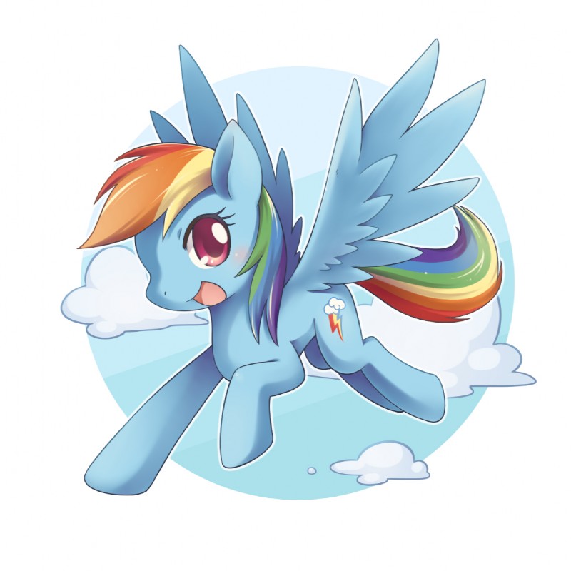 blush cloud female kemono open_mouth simple_background smile solo white_background wings unrealplace friendship_is_magic hasbro my_little_pony rainbow_dash_(mlp) equid equine horse mammal 1:1 2017