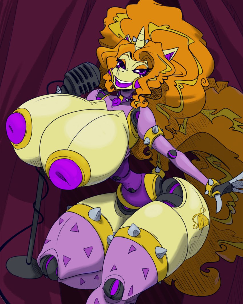 anthro ball_joints big_breasts breasts electronics female horn huge_breasts hyper hyper_breasts inverted_nipples machine mane microphone nipples robo_adagio robotization singing small_waist smile solo wide_hips imric1251 equestria_girls hasbro my_little_pony mythology adagio_dazzle_(eg) equid equine mammal mythological_creature mythological_equine robot siren unicorn 4:5 hi_res