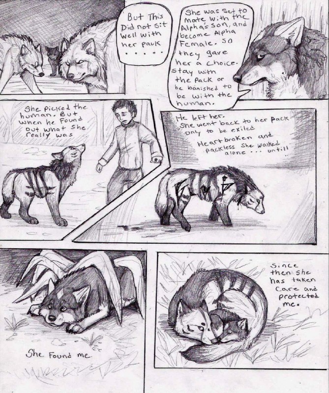 ambiguous_gender clothed clothing dialogue digitigrade feral fur group male quadruped tail text natsumewolf rikku wolf's_rain wolf's_rain_next_generation coop_(wrng) natsume_(wrng) oz_(wrng) canid canine canis human mammal wolf comic english_text graphite_(artwork) greyscale monochrome traditional_media_(artwork)