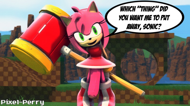 amy rose (sonic the hedgehog (series) and etc) created by pixel-perry