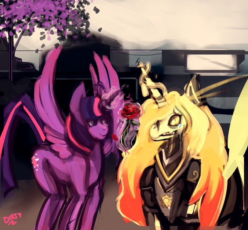 twilight sparkle and unknown character (friendship is magic and etc) created by dirtyscoundrel