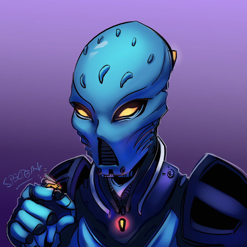 5_fingers ambiguous_gender armor blue_body duo feral fingers headgear insect_wings machine mask mouthless orange_eyes purple_background simple_background solo_focus text wings yellow_body specter_l bionicle lego nokama arthropod humanoid insect living_machine robot toa 1:1 2021 bust_portrait digital_drawing_(artwork) digital_media_(artwork) hi_res portrait signature