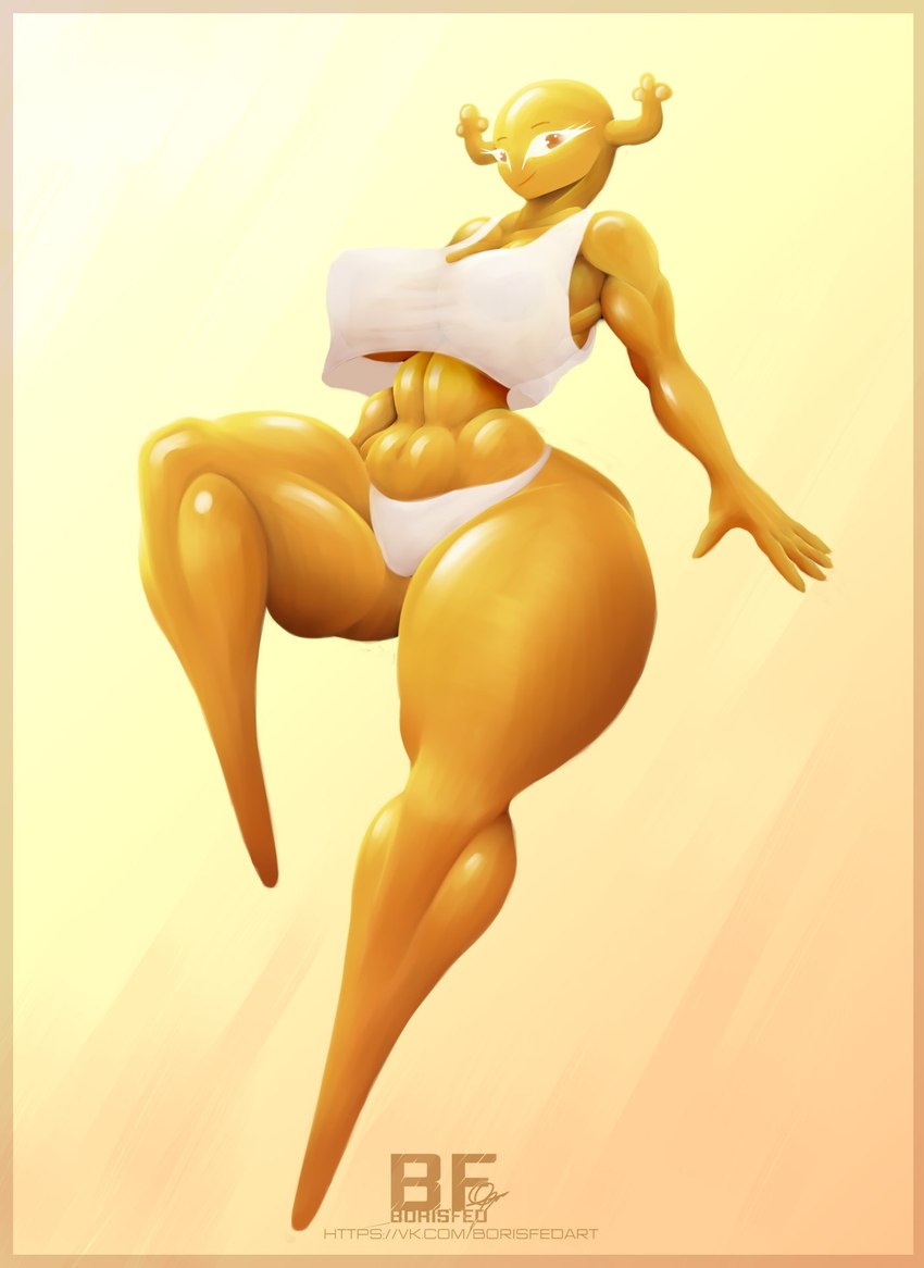 anthro antlers big_breasts breasts clothing female horn panties shirt solo tank_top toned_legs toned_stomach topwear translucent translucent_clothing underwear wide_hips borisfed cartoon_network the_amazing_world_of_gumball penny_fitzgerald fairy hi_res signature