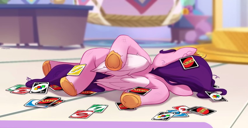 card female feral fur hair heart_symbol hooves lying on_side pink_body pink_fur purple_hair solo wings marenlicious family_guy_death_pose hasbro mlp_g5 my_little_pony mythology uno pipp_petals_(mlp) equid equine mammal mythological_creature mythological_equine pegasus hi_res meme