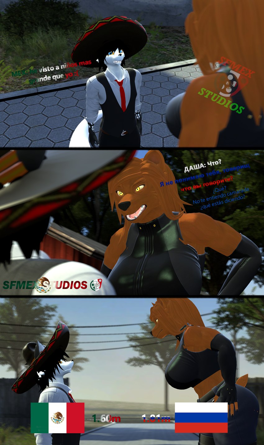 duo female male male/female mex mexico russian sfm_sourcefilmmaker sfmsourcefilmmaker sfmsourcefilmmaker_art sfmex_studios petruz_(copyright) dasha_(petruz) bear canid canine canis mammal wolf 3d_(artwork) absurd_res digital_media_(artwork) hi_res source_filmmaker_(artwork)