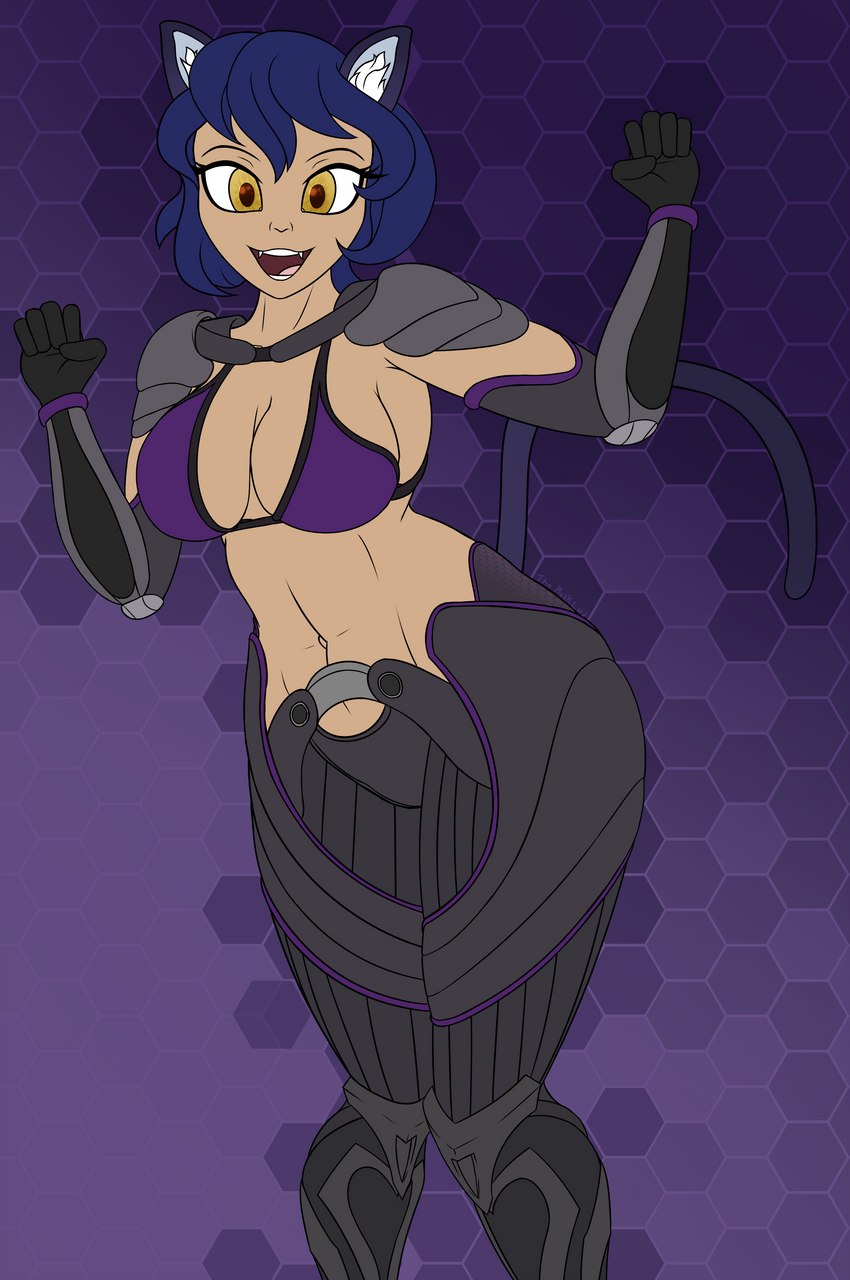 abs armor bikini breasts cat_tail cleavage clothed clothing female paw_pose pose pupils sharp_tooth shoulder_pads slit_pupils smile smiling_at_viewer solo swimwear two-piece_swimsuit unconvincing_armor thehuskylord planetside_2 vanu_sovereignty animal_humanoid cat_humanoid felid felid_humanoid feline feline_humanoid humanoid mammal mammal_humanoid absurd_res hi_res