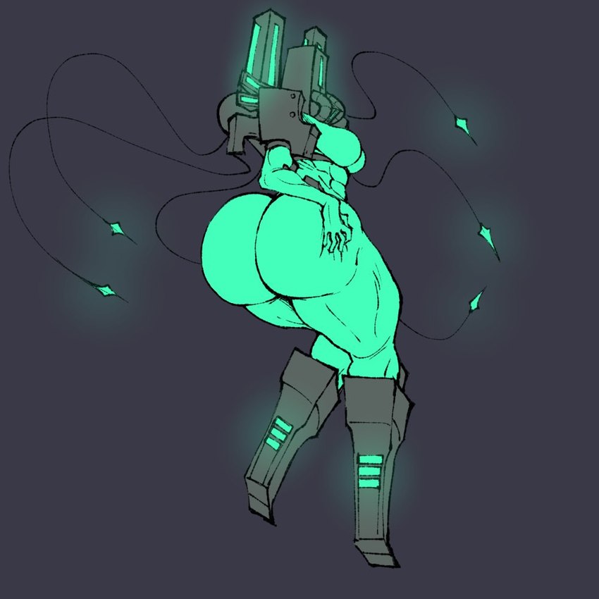 abs armor big_butt breasts butt female green_body green_butt headgear helmet holding_butt machine not_furry simple_background solo thick_thighs lavender_lily new_blood_interactive ultrakill mindflayer_(ultrakill) humanoid robot robot_humanoid 1:1 2023