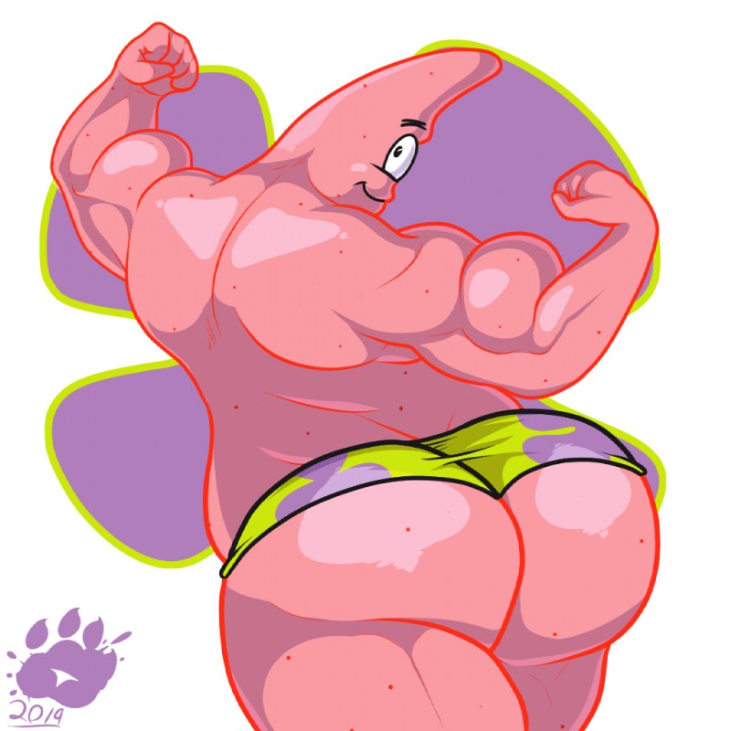 anthro butt clothed clothing looking_at_viewer male muscular muscular_anthro muscular_male pecs presenting presenting_hindquarters rear_view solo thong underwear pique_raj nickelodeon spongebob_squarepants patrick_star asteriid asterozoan echinoderm marine pink_sea_star pisaster starfish 1:1 2019