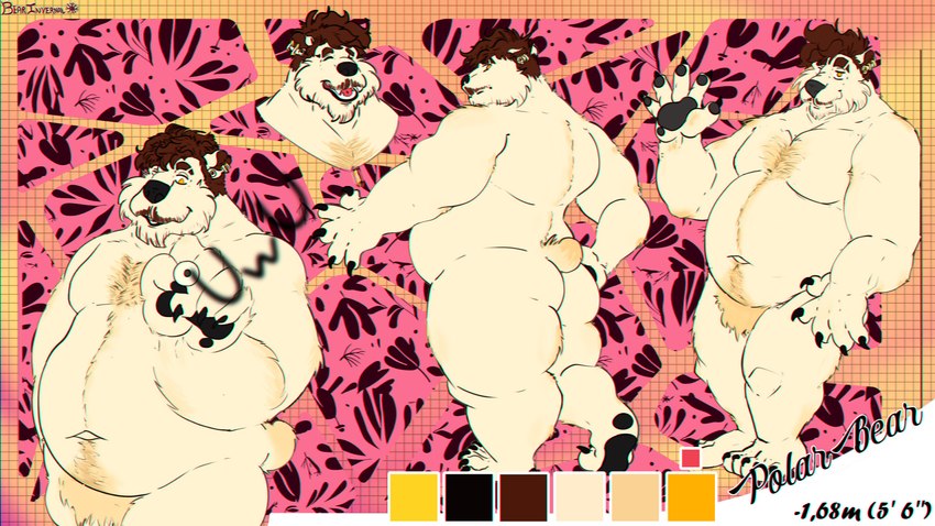 anthro belly brown_hair butt claws fur hair hairy male multiple_poses navel overweight overweight_anthro overweight_male paws pose pubes solo thick_thighs uwu white_body white_fur nanuk_(artist) nanuk_the_bear bear mammal polar_bear ursine 16:9 4k absurd_res hi_res model_sheet widescreen