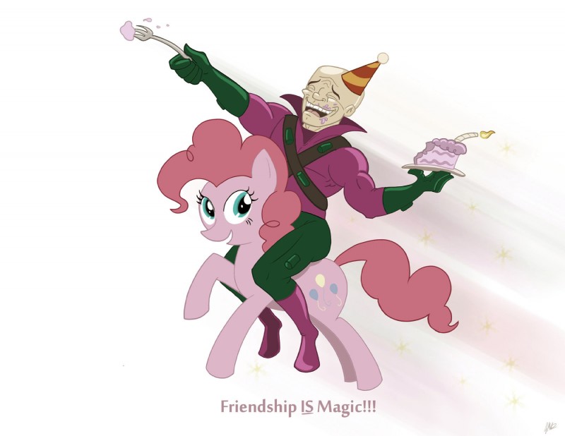 lex luthor and pinkie pie (friendship is magic and etc) created by unknown artist