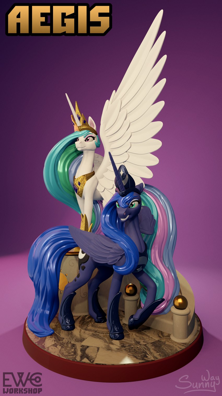 princess celestia and princess luna (friendship is magic and etc) created by sunny way