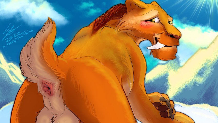 anus balls blush butt fangs feral fur genitals male nude presenting presenting_anus presenting_hindquarters quadruped sabertooth_(anatomy) smile solo tail tail_anus teeth soulgryph blue_sky_studios ice_age_(series) diego_(ice_age) felid mammal pantherine prehistoric_species saber-toothed_tiger 16:9 4k absurd_res digital_media_(artwork) hi_res widescreen