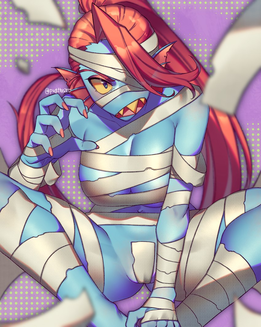 undyne (undertale (series) and etc) created by pugthe2ro