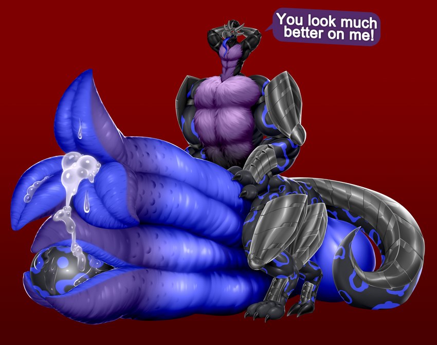 6_legs absorption_vore armor balls big_balls big_penis black_body black_scales blue_markings cybernetics fur genitals huge_balls huge_penis hyper hyper_balls hyper_egg hyper_genitalia hyper_penis insect_legs long_tongue machine male markings multi_genitalia multi_penis ovipositor ovipositor_penis penis purple_body purple_fur scales solo tail tentacle_ovipositor tentacles text thick_tail tongue unusual_anatomy unusual_genitalia unusual_penis vore spaca mythology kerhakeb alien arthropod cyborg dragon hybrid mythological_creature mythological_scalie scalie taur absurd_res english_text hi_res