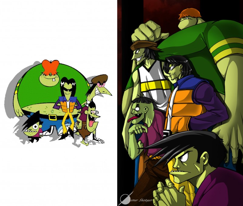 gangreen_gang group male not_furry osmar-shotgun cartoon_network powerpuff_girls human mammal 2014 absurd_res hi_res