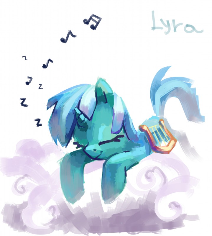 cloud eyes_closed female feral green_hair hair harp horn lying multicolored_hair musical_instrument musical_note musical_symbol on_front outside plucked_string_instrument simple_background sky skyscape sleeping smile solo string_instrument symbol tail two_tone_hair white_background white_hair holivi friendship_is_magic hasbro my_little_pony mythology lyra_heartstrings_(mlp) equid equine mammal mythological_creature mythological_equine unicorn 2012 absurd_res hi_res