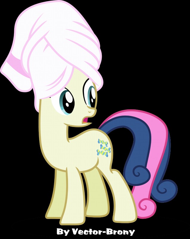 blue_eyes cutie_mark female feral simple_background solo text towel towel_on_head transparent_background vector-brony friendship_is_magic hasbro my_little_pony bonbon_(mlp) earth_pony equid equine horse mammal pony 2014 absurd_res alpha_channel english_text hi_res