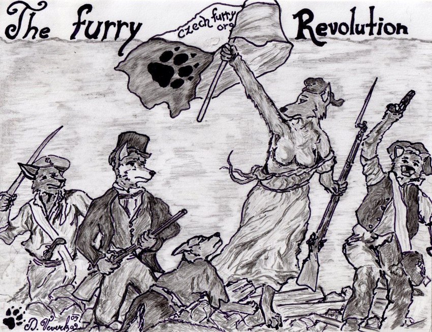 anthro female group male male/female revolution revolutionary revolutionary_war wolfdog_white_wolf canid canine canis domestic_cat felid feline felis fennec_fox fox mammal true_fox wolf 2009