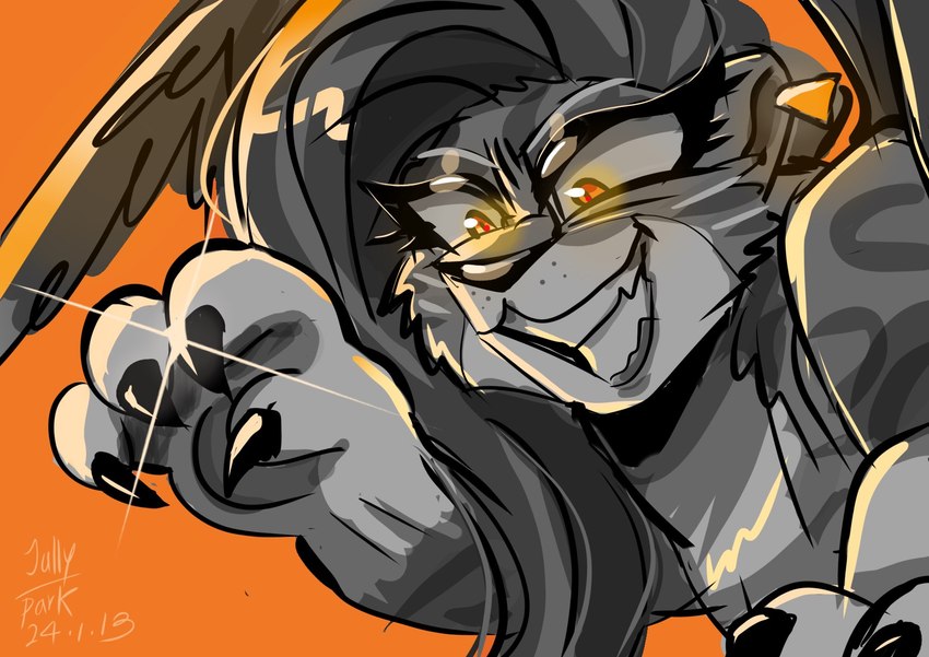 claws eyelashes female feral glowing glowing_eyes hair orange_background simple_background solo teeth wings jully-park hasbro mlp_g5 my_little_pony allura_(mlp) felid leopard mammal pantherine snow_leopard 2023 dated greyscale hi_res monochrome signature