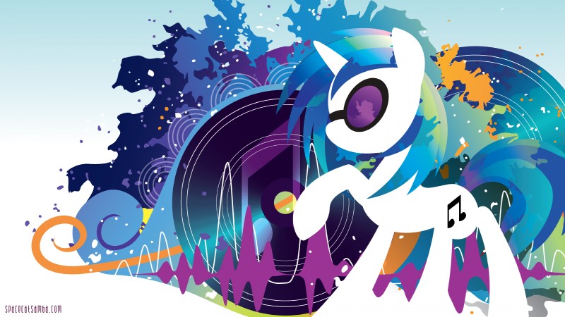 abstract_background cutie_mark eyewear female frutiger_metro horn record silhouette solo sunglasses sambaneko friendship_is_magic hasbro my_little_pony mythology vinyl_scratch_(mlp) equid equine mammal mythological_creature mythological_equine unicorn 16:9 2013 4k absurd_res hi_res wallpaper widescreen