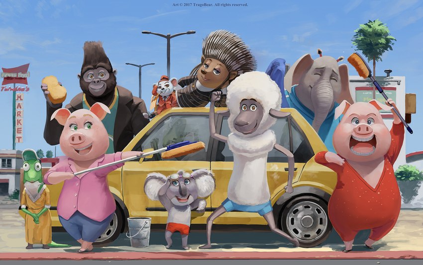 anthro blue_eyes brush bucket car car_wash clothing container eyewear female fur goggles green_eyes group hat headgear headwear male open_mouth orange_eyes size_difference smile sponge swimwear trunk vehicle wool_(fur) tragobear illumination_entertainment sing_(movie) ash_(sing) buster_moon eddie_noodleman gunter_(sing) johnny_(sing) meena_(sing) mike_(sing) miss_crawly rosita_(sing) ape bovid caprine chameleon crested_porcupine crocodile crocodilian domestic_pig domestic_sheep elephant elephantid gorilla haplorhine iguana iguanid koala lizard mammal marsupial mouse murid murine old_world_porcupine porcupine primate proboscidean reptile rodent scalie sheep suid suine sus_(pig) vombatiform 2017