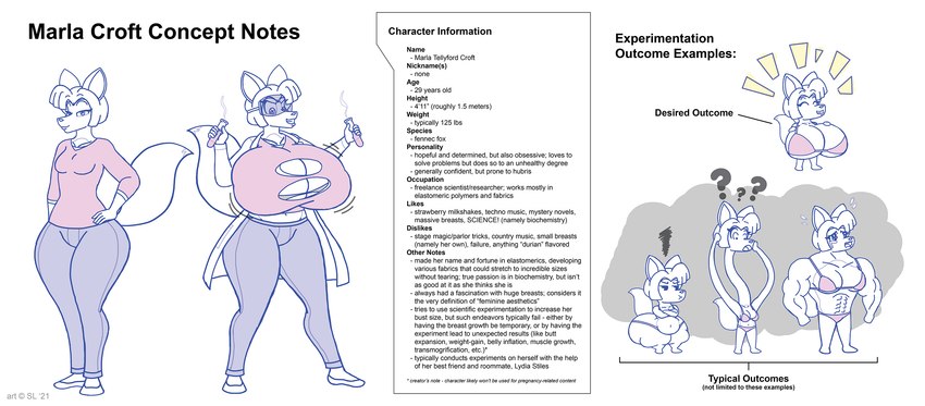 abs anthro belly big_breasts big_butt bikini bodily_fluids bottomwear breast_expansion breasts butt chibi clothing coat copyright_symbol crying emanata expansion eyes_closed eyewear female footwear goggles huge_breasts huge_butt huge_thighs hyper hyper_breasts lab_coat liquid long_neck muscular muscular_anthro muscular_female navel pants question_mark safety_goggles shirt shoes solo swimwear symbol tears text thick_thighs topwear transformation two-piece_swimsuit vial wide_hips satsumalord marla_(satsumalord) canid canine fennec_fox fox mammal true_fox 2021 concept_art digital_media_(artwork) english_text hi_res sketch