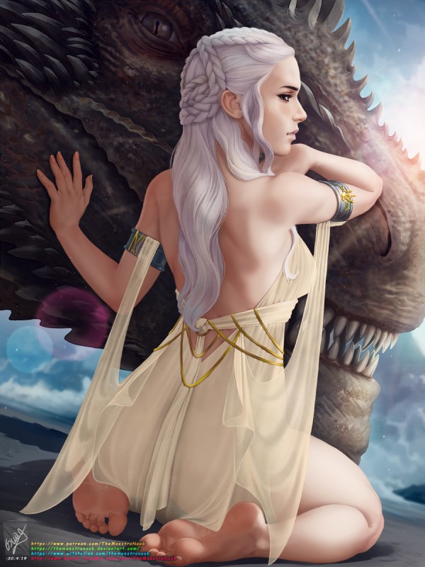 daenerys targaryen and drogon (game of thrones and etc) created by themaestronoob