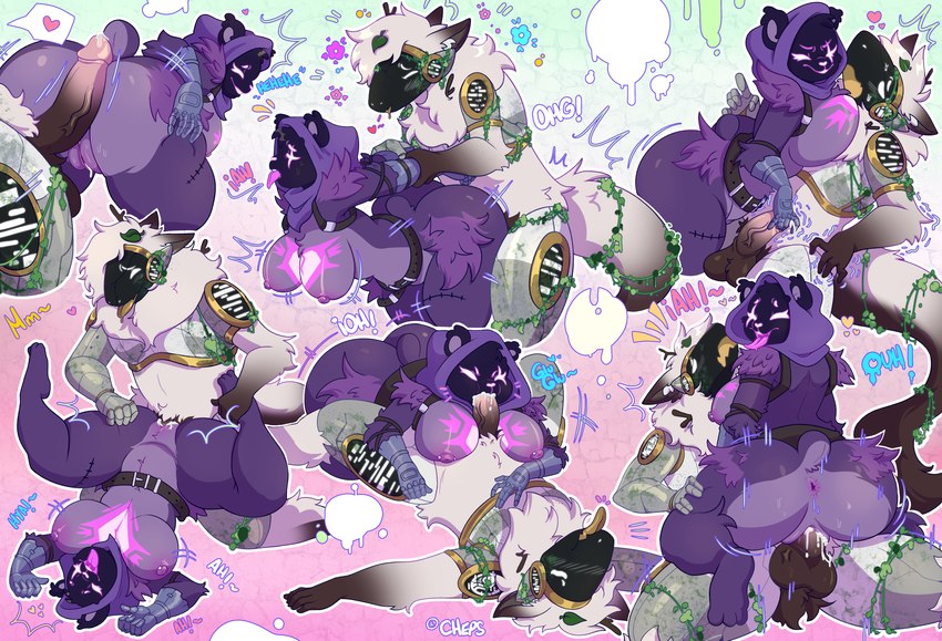 abstract_background ahegao anthro anthro_on_anthro anthro_penetrated anthro_penetrating arm_pull ball_tuft balls balls_deep bedroom_eyes big_butt bodily_fluids breast_play breast_squish breasts butt chest_tuft cowgirl_position cracks cum cum_in_mouth cum_in_pussy cum_inside duo female female_penetrated from_behind_position from_front_position fur genital_fluids genitals glitch gold_(metal) gradient_background hot_dogging leaf leaf_on_head looking_pleasured machine male male/female multiple_positions narrowed_eyes on_bottom on_top oral oral_penetration penetration piercing plant point_coloration prison_guard_position purple_body purple_fur pussy seductive sex simple_background spread_legs spreading squish tail text thick_thighs titfuck tuft vaginal vaginal_penetration white_body white_fur monts3000 epic_games fortnite ozias_(protogen) raven_team_leader bear mammal protogen absurd_res collage_(artwork) hi_res multiple_images