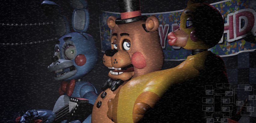 anthro big_breasts breasts confusion female gameplay_mechanics huge_breasts huge_lips humor lips machine male public public_nudity security security_camera shitpost thick_lips neonnnzz five_nights_at_freddy's five_nights_at_freddy's_2 scottgames toy_bonnie_(fnaf) toy_chica_(fnaf) toy_freddy_(fnaf) animatronic avian bear bird chicken galliform gallus_(genus) lagomorph leporid mammal phasianid rabbit robot absurd_res hi_res meme